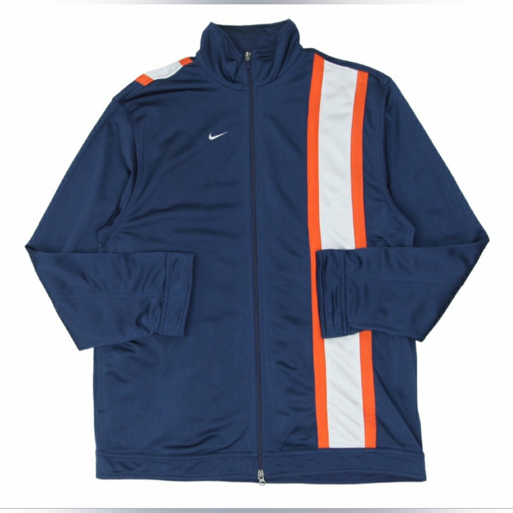 🔥 Nike Men's Navy and Orange Track Jacket Large